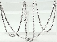 # ŁAŃCUSZEK KOSTKOWY, MASYWNY - SREBRO 835 - ( 8,07 g )