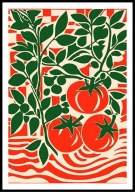 A2 PLAKAT DO KUCHNI JADALNI RESTAURACJI WARZYWA POMIDORY CZERWIEŃ ZIELEŃ