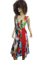 T.BAKER SLICZNA kolorowa SUKIENKA z jedwabiem 3- 36