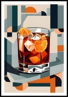 A2 PLAKAT DO KUCHNI JADALNI RESTAURACJI SZKŁO NAPÓJ Z LODEM I POMARAŃCZAMI
