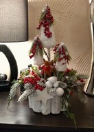 STROIK ŚWIĄTECZNY Z małym JELONKIEM Bożonarodzeniowa dekoracja na stół