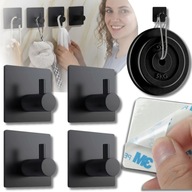 HACZYK WIESZAK SAMOPRZYLEPNY 3M CZARNY BEZ WIERCENIA ŁAZIENKOWY ZESTAW 4X