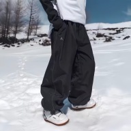 SPODNIE NARCIARSKIE BAGGY SZEROKIE Y2K OVERSIZE CZARNE MĘSKIE/DAMSKIE