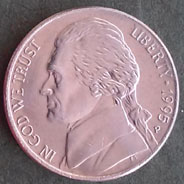 5 centów - 1995 "P" USA - Thomas Jefferson