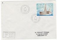 Francja Antarktyda TAAF 1992 Koperta Znaczek 294 Dumont d’Urville Adeli Zie