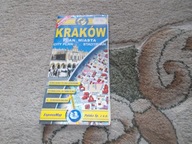 Kraków stary plan miasta autobusy tramwaje laminowany