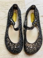 Meileyu Sandałki gumowe brokatowe pachnące grafitowe Rozm. 27 17 cm