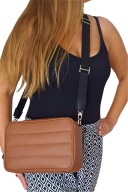 Torebka listonoszka jasno brązowa pikowana HABILE design bag