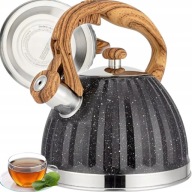 CZAJNIK INDUKCJA Z GWIZDKIEM STALOWY 2,5L czajnik na gaz CZARNY marmurkowy