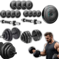 ZESTAW HANTLI REGULOWANYCH 2X10KG HANTLE REGULOWANE 20KG BITUMICZNE ĆWICZEŃ