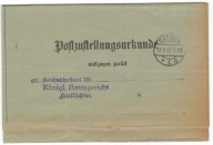 Potwierdzenie odbioru 1917 Racibórz sąd Czechy