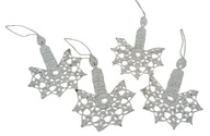 Ozdoba na choinkę gwiazdka świąteczna hand made szydełko świeczka