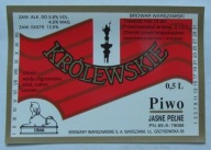 ETYKIETA PIWO JASNE PEŁNE KRÓLEWSKIE BROWAR WARSZAWA
