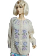 ciepły SWETER kardigan MOHEROWY wełna mohair moher 42 /44