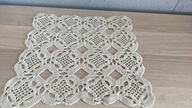 Obrus serwetka bieżnik szydełkowe rękodzieło misterne cacko beż 33x33
