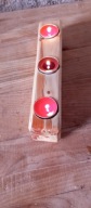 Świecznik drewniany 3 x thealight naturalny DIY rustykalny rękodzieło