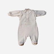 komplet śpioszki + kaftanik haft Duch Św. białe chrzest rozmiar 56