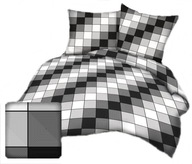 pościel z flaneli 180x200 +2x50x60 + 2x40x40 zamek F 126 Krata 3 D szara