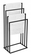 STOJAK LOFT METALOWY WIESZAK STOJĄCY NA RĘCZNIKI CZARNY STYLOWY ŁAZIENKI