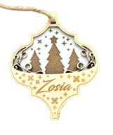 Drewniana Bombka z imieniem 3D na choinkę Bombka z grawerem personalizowana