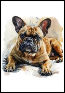 A2 OBRAZ PLAKAT PIES PLAKAT BULDOG FRANCUSKI