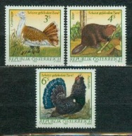 AUSTRIA** Ptaki: drop i głuszec, bóbr Mi 1717-19