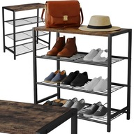 PÓŁKA NA BUTY LOFT METALOWA 4 POZIOMY REGAŁ ORGANIZER INDUSTRIALNY