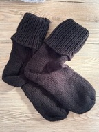 Dziergane skarpety rozmiar 39 - kolor czarny