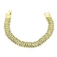 81860 BRANSOLETKA 14K POZŁACANA 18 CM 11 MM eleganckie rolki