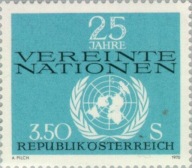 Austria 1970 Znaczek 1347 ** 25 lat ONZ