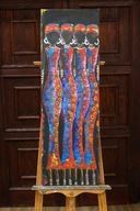 Agnieszka Wajdziak " Czarne kobiety", olej na płótnie 47 x 160