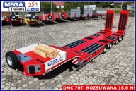 Naczepy niskopodwoziowe z osiami skrętnymi, osie 12 T, DMC 70 T ODSTĘPSTWA!