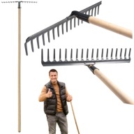 GRABIE DO LIŚCI TRAWY TRAWNIKA METALOWE STALOWE LEKKIE DREWNIANY TRZON 150