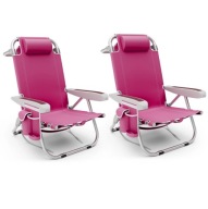 Krzesło ogrodowe Costway metal różowy