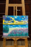 Maria Marciniak Syposz " Wrzosowisko", olej na płótnie 50 x 40