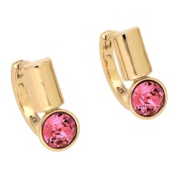 86923 Kolczyki stal chirurgiczna pozłacane 18k FUCHSIA CRYSTAL Swarovski
