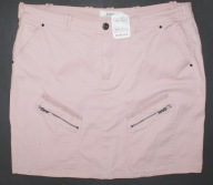 ZIZZI_Piękna SPÓDNICA_pudrowy róż cienki JEANS zamki MINI METKA jedyna_48