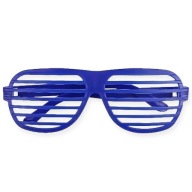 Okulary Imprezowe Ozdobne RETRO Neon Granatowe Styl Shutter Shades Party