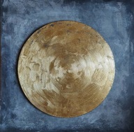 Obraz na płótnie okrągły abstrakcja 3D strukturalny złoty minimalism 50 cm