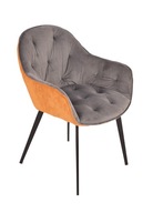 KRZESŁO TAPICEROWANE SZTRUKS VELVET AKSAMIT szare