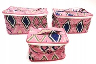 Zestaw 3 szt. Organizer Podróżny Kosmetyczka Róż