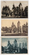 Karkonosze. Karpacz. Zestaw 3 pocztówek ze Świątynią Wang. Lata 1909-30te
