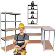 REGAŁ MAGAZYNOWY GARAŻOWY METALOWY 180 X 90 X 40 CM 5 PÓŁEK 875KG