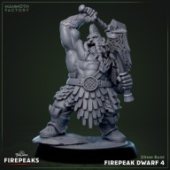 Firepeak Dwarf 4 - Firepeaks - figurka RPG DnD D&D - druk 3D 14K