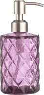 DOZOWNIK DO MYDŁA SZKLANY 340ML ELEGANCKI STAL NIERDZEWNA ŁAZIENKA KUCHNIA