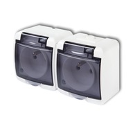 Gniazdo podwójne IP54 Karlik Junior biały