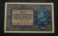 Polska - banknot - 100 Marek - 1919 rok IJ Seria B