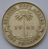 Brytyjska Afryka Zachodnia 1 shilling 1943 - palma / król Jerzy VI