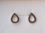 kolczyki krople markazyty w srebrze 925