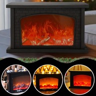 Lampion, kominek do domu z drewnem w środku Memfis tworzywo sztuczne 20 cm